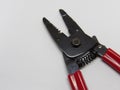 Pair of pliers tool designed for stripping wire electrician Royalty Free Stock Photo