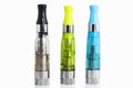 Three atomizers for electronic cigarettes Royalty Free Stock Photo