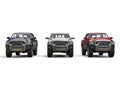 Three awesome metallic pick-up trucks Royalty Free Stock Photo