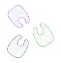 Three baby bibs isolated Royalty Free Stock Photo