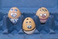 Three baby egg face Royalty Free Stock Photo