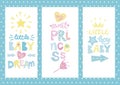 Three Baby posters with labels