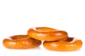 Three bagels isolated Royalty Free Stock Photo