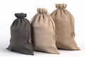 Three bags of different sizes, one of which is brown and one of which is brown. AI generation