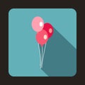 Three ballons icon, flat style Royalty Free Stock Photo