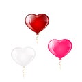 Three balloons in the form of hearts