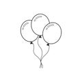 Three balloons graphic icon