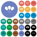 Three balloons round flat multi colored icons Royalty Free Stock Photo