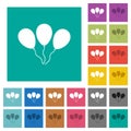 Three balloons square flat multi colored icons Royalty Free Stock Photo
