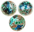 Three balls from chrysocolla with cuprite gemstone