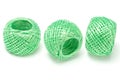 Three balls of green nylon string Royalty Free Stock Photo