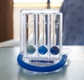 Three balls Incentive Spirometer for deep breathing Royalty Free Stock Photo