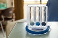 Three balls Incentive Spirometer for deep breathing Royalty Free Stock Photo