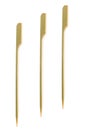 Three bamboo skewers on white