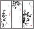 Three banners with bamboo trees. Royalty Free Stock Photo