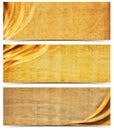 Three Banners with Old Yellowed Paper Royalty Free Stock Photo