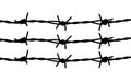 Three barbed wire silhouette Royalty Free Stock Photo