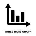 Three Bars Graph icon vector isolated on white background, logo