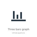 Three bars graph icon vector. Trendy flat three bars graph icon from ultimate glyphicons collection isolated on white background.