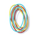 Three basic color wire font number 0 ZERO 3D