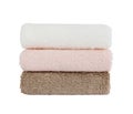 Three bath towels on white background. Isolated over white Royalty Free Stock Photo