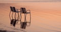 Three Beach Chairs Royalty Free Stock Photo