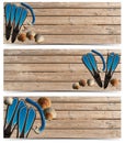 Three Beach Holidays Banners - N1 Royalty Free Stock Photo