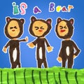 Three bears kid drawing style illustration