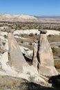 Three Beauties Fairy Chimneys in Urgup Town, Cappadocia, Nevsehir, Turkey Royalty Free Stock Photo