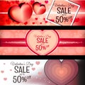 Three beautiful banners for valentines day discount