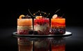 Three Beautiful Desserts - These desserts are not only delightful to the palate but also a feast for the eyes
