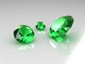 Three Beautiful Emeralds Royalty Free Stock Photo