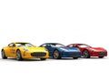 Three beautiful sports cars - studio shot