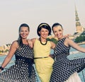 Three beautiful woman outdoors Royalty Free Stock Photo