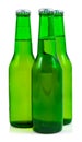 Three beer bottles in a white background Royalty Free Stock Photo