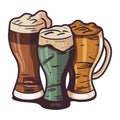 three beers drinks icons