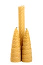 Three beeswax candles