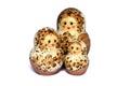 Three beige and brown matrioshkas Royalty Free Stock Photo