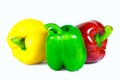 Three bell peppers isolated on white background Royalty Free Stock Photo