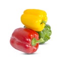 Three bell peppers isolated on white background clipping path Royalty Free Stock Photo