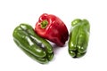 Three bell peppers isolated on white background Royalty Free Stock Photo