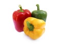 Three bell peppers isolated on white background Royalty Free Stock Photo