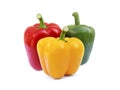 Three bell peppers isolated on white background Royalty Free Stock Photo