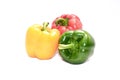 three bell peppers isolated on white background Royalty Free Stock Photo