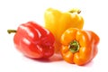 Three bell peppers on white Royalty Free Stock Photo