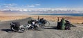 Three bicycles on Pamir highway, Pamir mountains