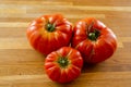 Three big Beefsteak tomatoes Royalty Free Stock Photo