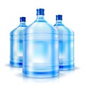 Three big bottles of water for cooler