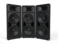 Three big concert horn loudspeakers