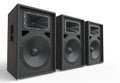 Three big loudspeakers